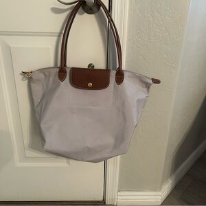 Longchamp Gray Nylon Tote, Signature Design, Spacious & Classic! VG condition!